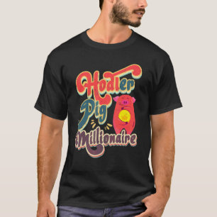 T-shirt Retro Millionaire Chargement Avec Piggy Bank Pig H