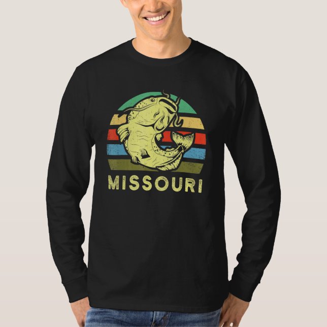 T-shirt Retro Missouri Catfish Pêcheur pêcheur pêcheur (Devant)