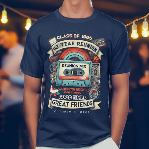 T-shirt Retro Mixtape Vintage Lycée Classe Réunion