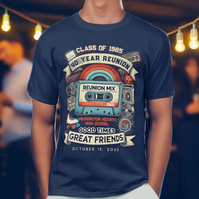 T-shirt Retro Mixtape Vintage Lycée Classe Réunion (Créateur téléchargé)