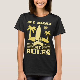 T-shirt Rétro Mon Bateau Mes Règles Capitaine Catamaran