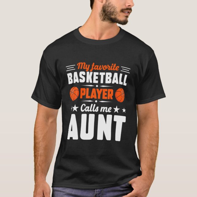 T-shirt Rétro Mon Joueur De Basket Favori Me Appelle Tante (Devant)