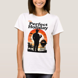 T-shirt Rétro Mon parfait jour férié texte foncé femmes