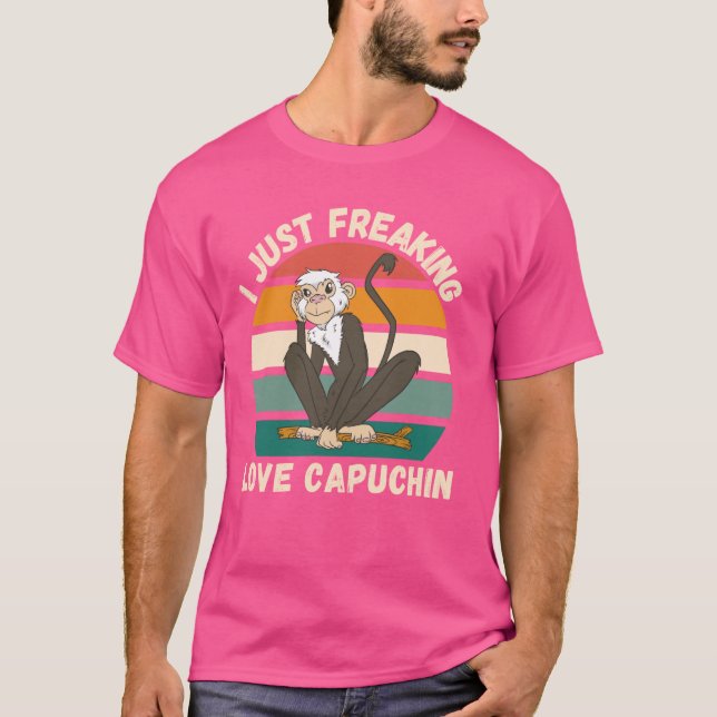 T-shirt Retro Monkey I Juste Freaking Love Capuchin Monkey (Devant)