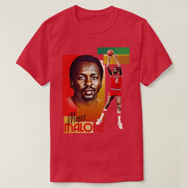 T-shirt Retro Moses Malone Basket-ball d (Design devant)