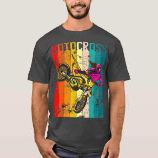 T-shirt Retro Motocross Racing Gift Vintage Dirt Bike