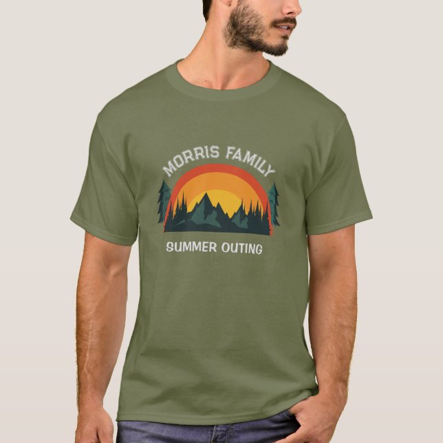 T-Shirt Retro Mountain sur mesure pour vacances en (Devant)