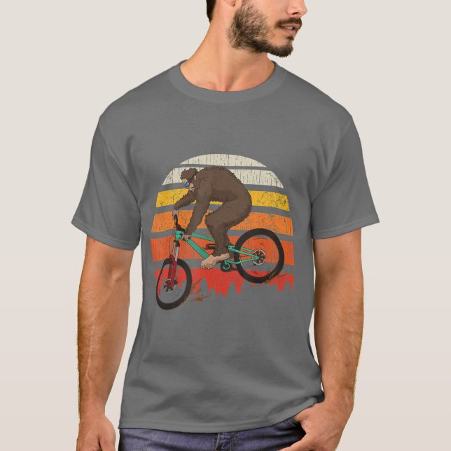 T-shirt Retro Mountain Vélo MTB Drôle Vélo Bigfoot (Devant)