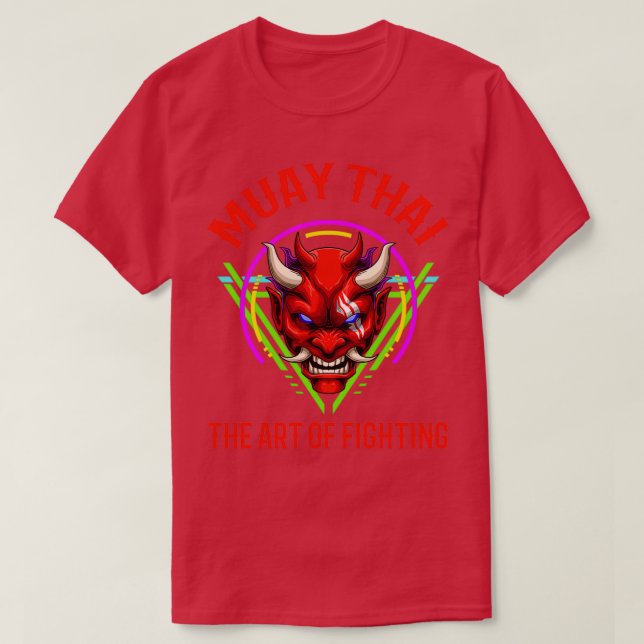 T-shirt Retro Muay Thai Oni Demon Thai Boxing (Design devant)