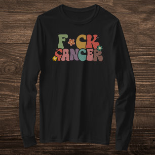 T-shirt Retro Multicolor Floral F*ck Cancer Citation audac