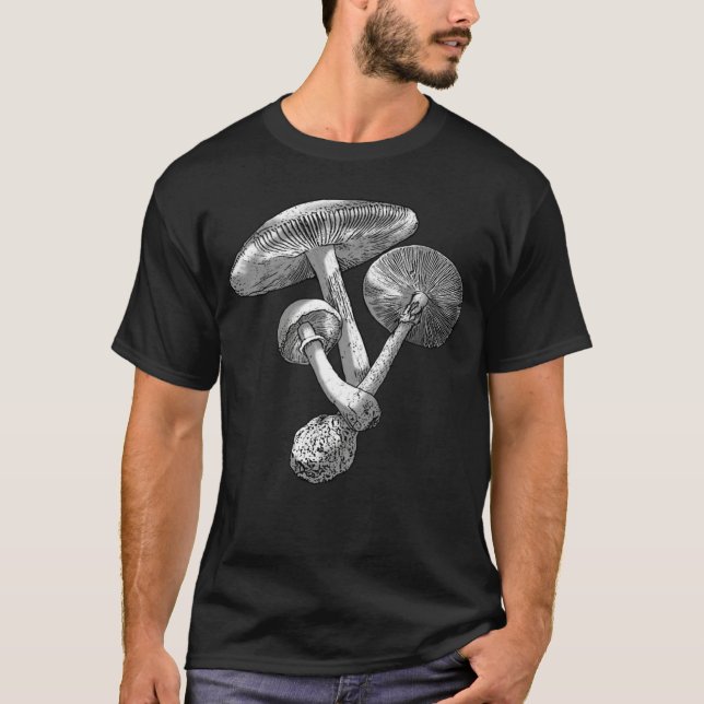 T-shirt Retro Mushroom Fungi Foraging Spores Shroom Picker (Devant)