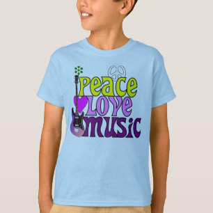 T-shirt Rétro musique d'amour de paix d'années '70