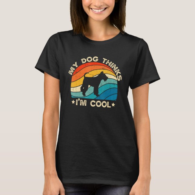 T-shirt Retro My Dog Thinks I'm Cool Fox Terrier Dog Lover (Devant)