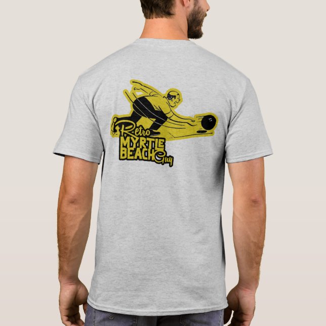 T-shirt Retro Myrtle Beach Guy Bowling (Dos)