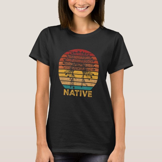 T-shirt Retro Native American Headdress Indian Chief Men W (Devant)