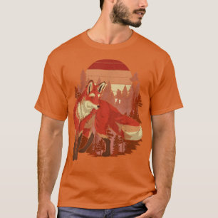 T-shirt Retro Nature Amoureux des animaux Forêt d'automne
