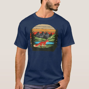 T-shirt Retro Nature Forêt Arbres Montagnes Faune Anima