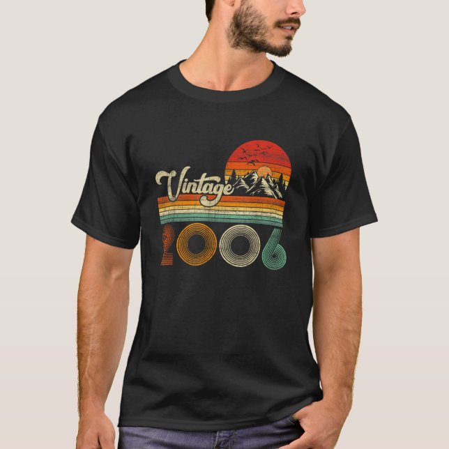 T-shirt Rétro Né en 2006 20e édition limitée Design Pour (Devant)