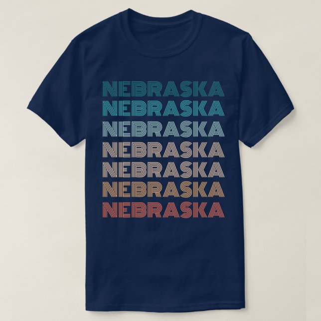 T-shirt Retro Nebraska États d'Amérique Vintage Cadeaux (Design devant)