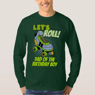 T-shirt Retro Neon Roller Patins Lets Roll Anniversaire Éq