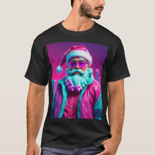 T-shirt Retro Neon Santa Claus