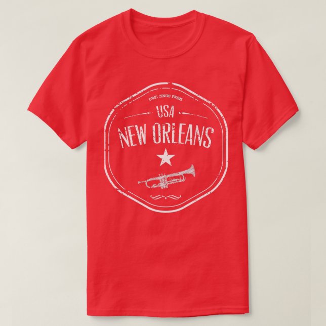 T-shirt Retro New Orleans New Orleans Jazz Cadeau  (Design devant)