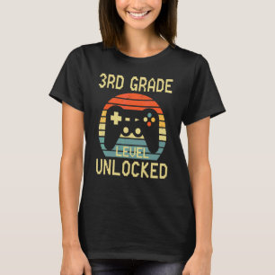 T-shirt Rétro Niveau 3e Année Débloqué Garçons Enfants Ret