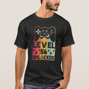 T-shirt Retro Niveau Vintage 56 Déverrouillé Jeu Vidéo 56E