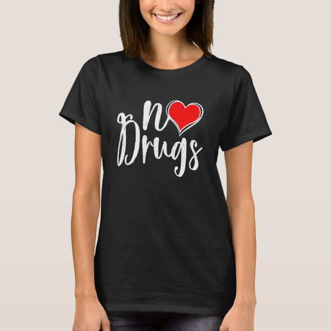 T-shirt Retro No Drug Awareness Mois Hiv Aids Sensibilisat (Devant)