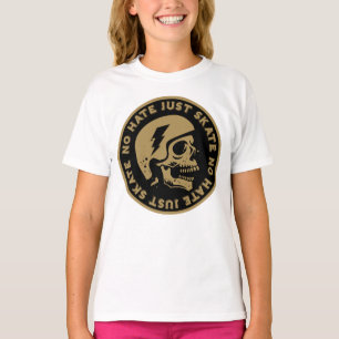 T-shirt Retro no Hate Just Skull