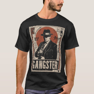 T-shirt Retro Noir Gangster   Art de l'ère de la prohibiti