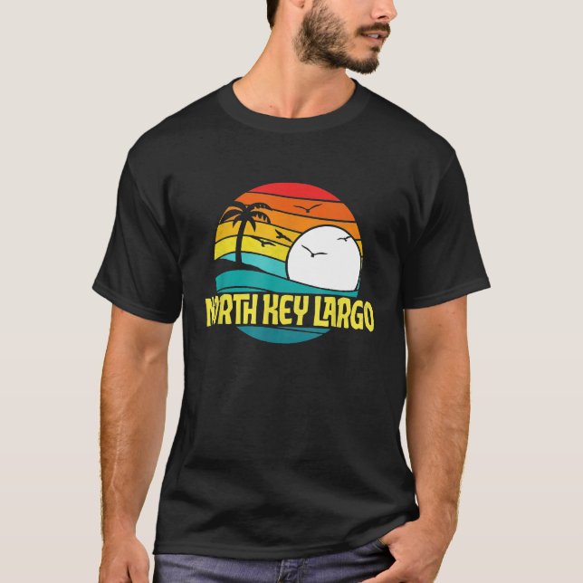 T-shirt Retro North Key Largo Sun Surf 80s Graphique (Devant)