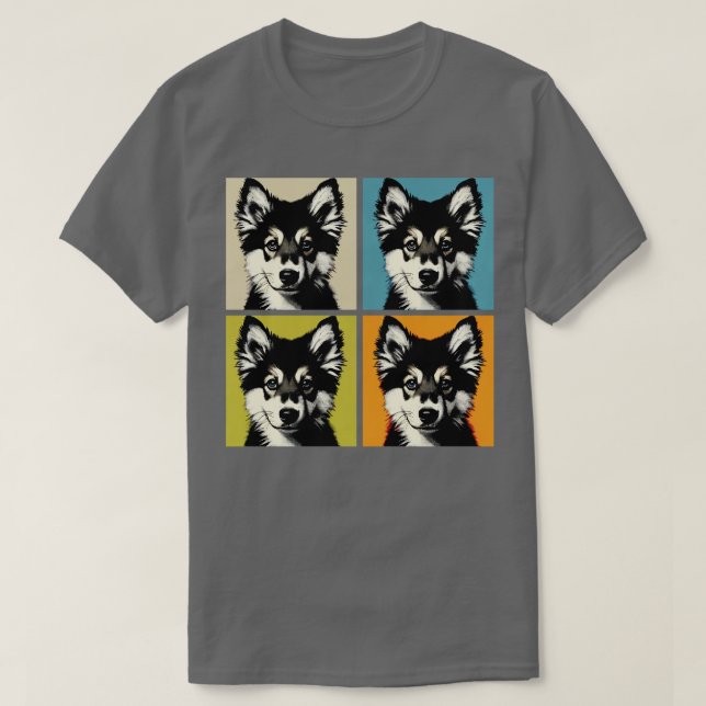 T-shirt Retro Norvégien Elkhound Art Cute Puppy (Design devant)