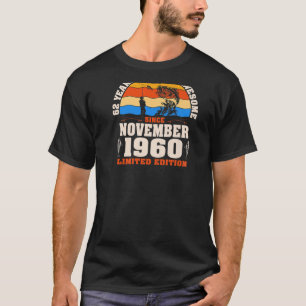 T-shirt Rétro Novembre 1960 62 Ans Amoureux De La Pêche 62