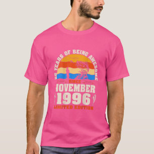 T-shirt Rétro Novembre 1996 26 Ans Amoureux de la pêche 26