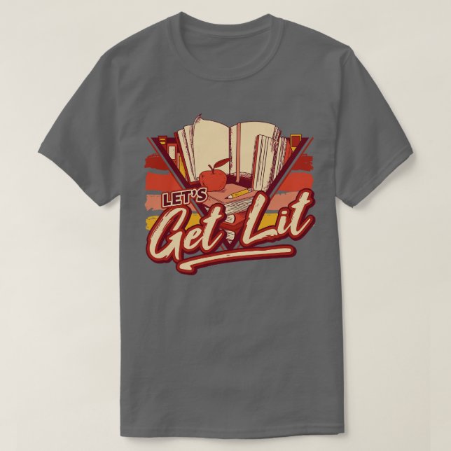 T-shirt Retro Obtient Lit 90s Style Livre Lover Littératur (Design devant)