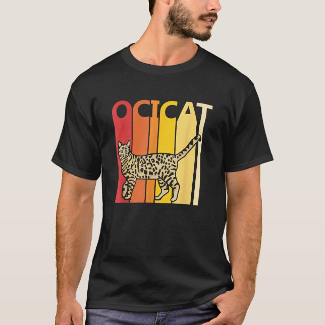 T-shirt Retro Ocicat Chat Chat Propriétaire Cadeau (Devant)