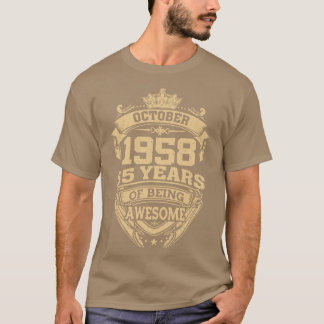 T-shirt Rétro Octobre 1958 65 Ans D'Être Impressionnant 65
