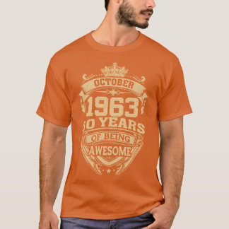T-shirt Rétro Octobre 1963 60 Ans D'Être Impressionnant 60