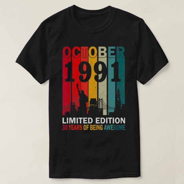 T-shirt Retro Octobre 1991 Edition limitée 30 ans de Bei (Design devant)