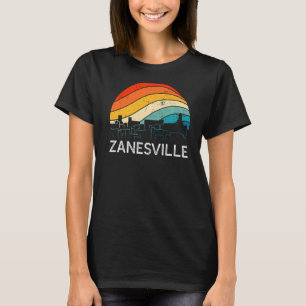 T-shirt Rétro Ohio Zanesville Skyline Vintage Urban Skyscr