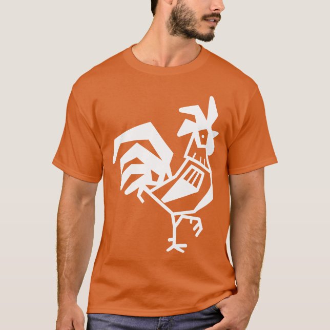 T-shirt Rétro Oiseau de poulet au coq (Devant)