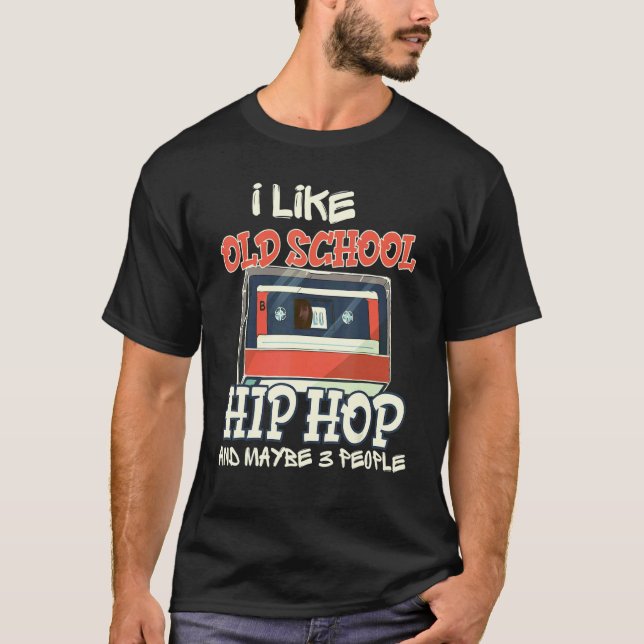 T-shirt Retro Old School 80s 90s Hip hop Rap Mixtape Graff (Devant)
