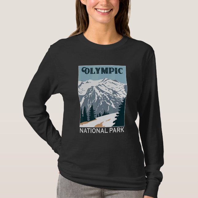 T-shirt Retro Olympic National Park Mountain Camping Souve (Devant)