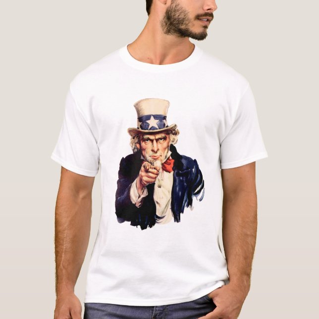 T-shirt Rétro Oncle Sam des USA (Devant)