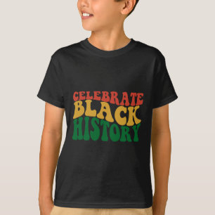 T-shirt Rétro ondulé Célébrez l'histoire noire Bhm fierté