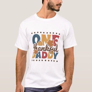 T-shirt Retro One Thankful Daddy - Thanksgiving