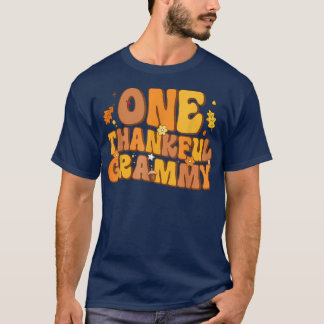 T-shirt Retro One Thankful Grammy Automne Automne Heureux