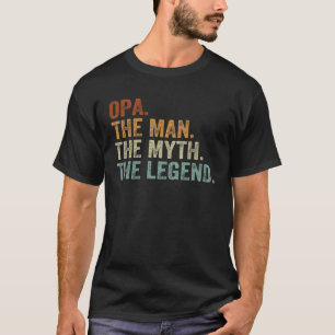 T-shirt Retro Opa L'Homme Mythe Légende Papa Père Grand Pè