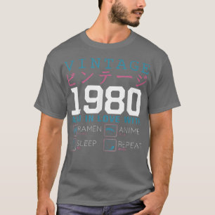 T-shirt Retro Otaku Kanji Vintage 1980 Anniversaire Ramen